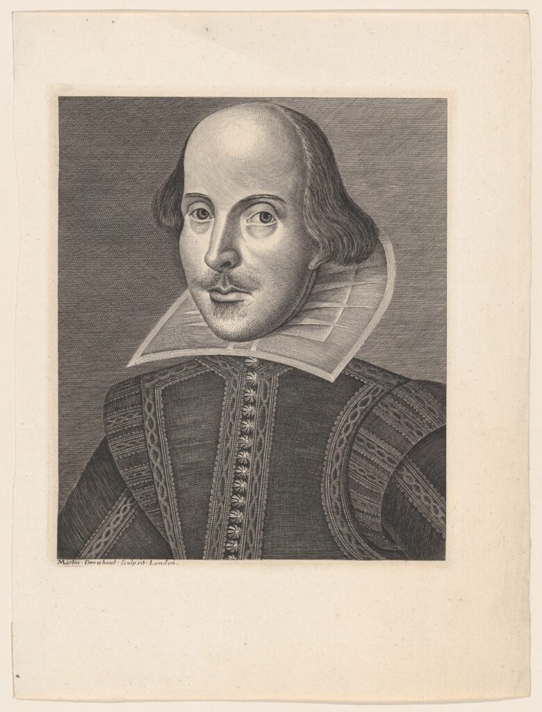Engraving of poet and playwright William Shakespeare.